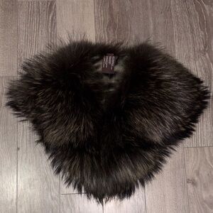 Real Raccoon Fur Collar in Black and Brown